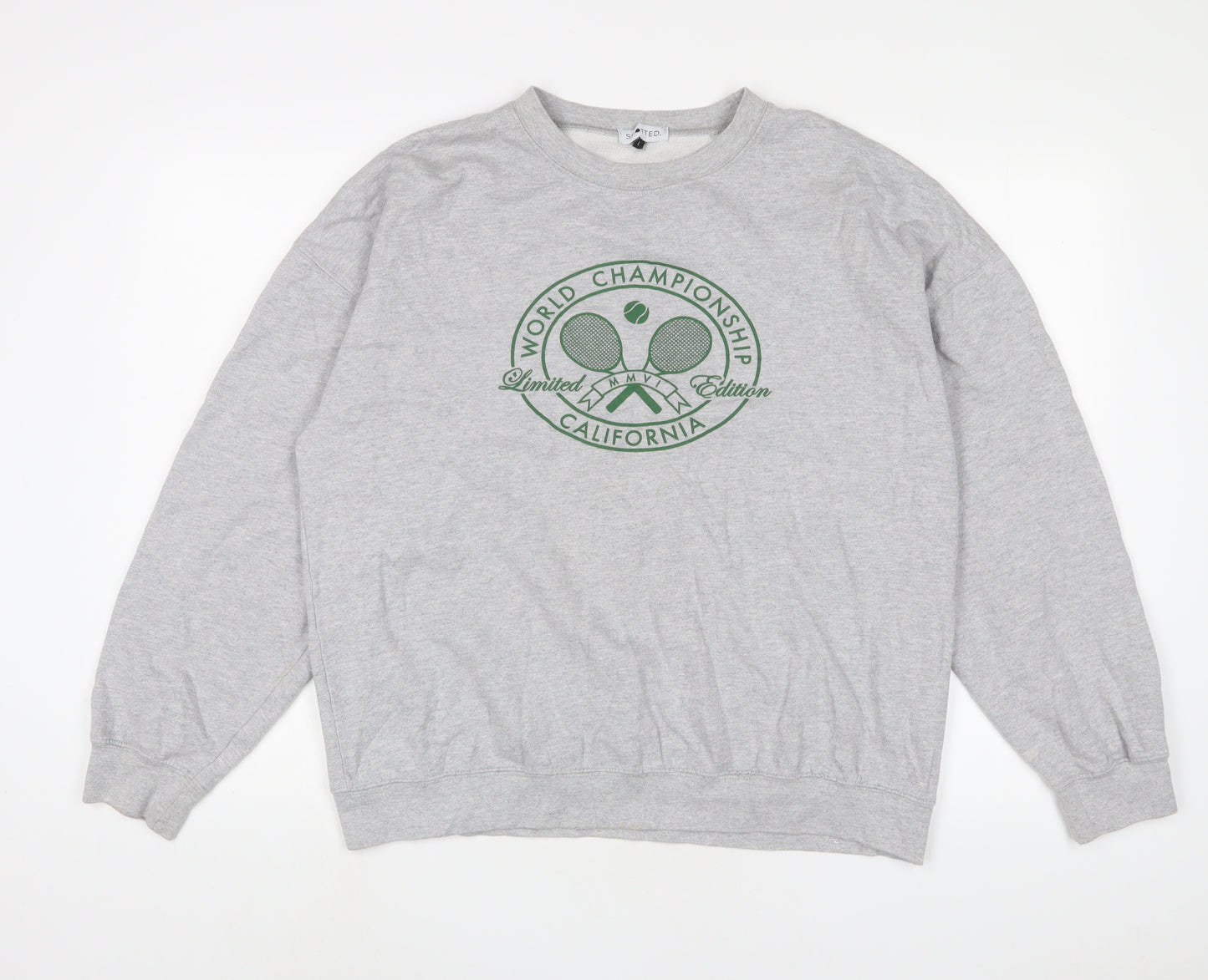 Spotted Womens Grey Cotton Pullover Sweatshirt Size L Pullover - World Champion California