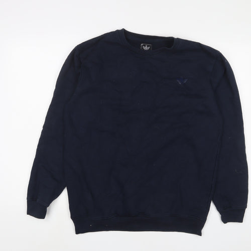 Kandor Mens Blue Cotton Pullover Sweatshirt Size XL