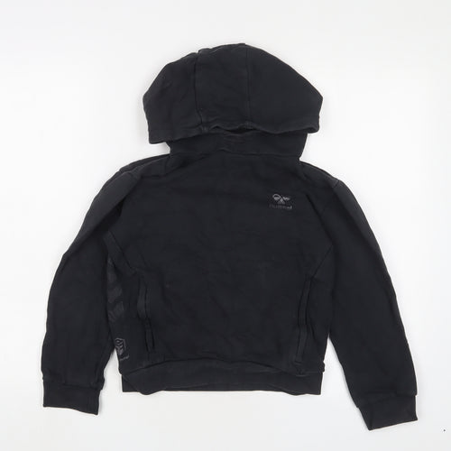 Hummel Boys Black Cotton Pullover Hoodie Size 12 Years Pullover