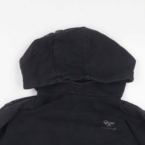 Hummel Boys Black Cotton Pullover Hoodie Size 12 Years Pullover