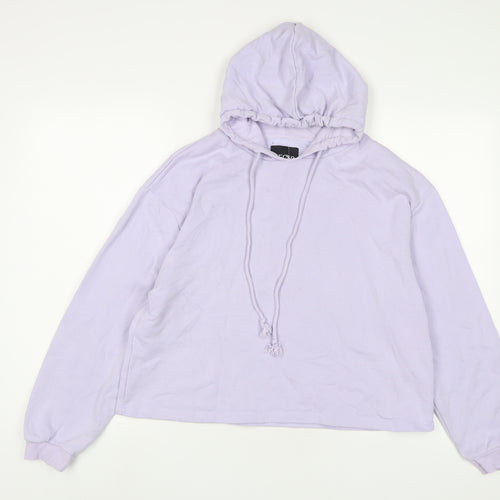 Pieces Womens Purple Cotton Pullover Hoodie Size L Pullover