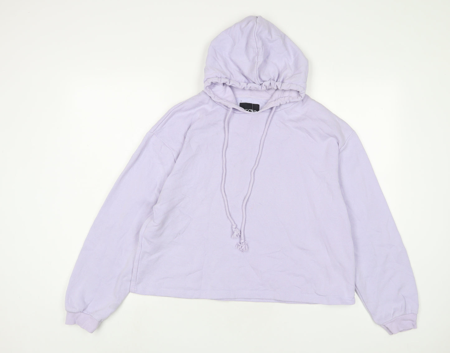 Pieces Womens Purple Cotton Pullover Hoodie Size L Pullover