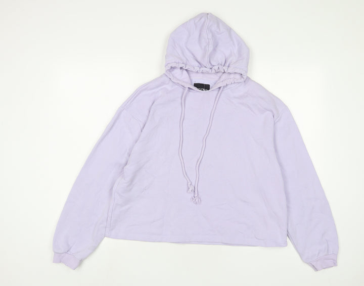 Pieces Womens Purple Cotton Pullover Hoodie Size L Pullover