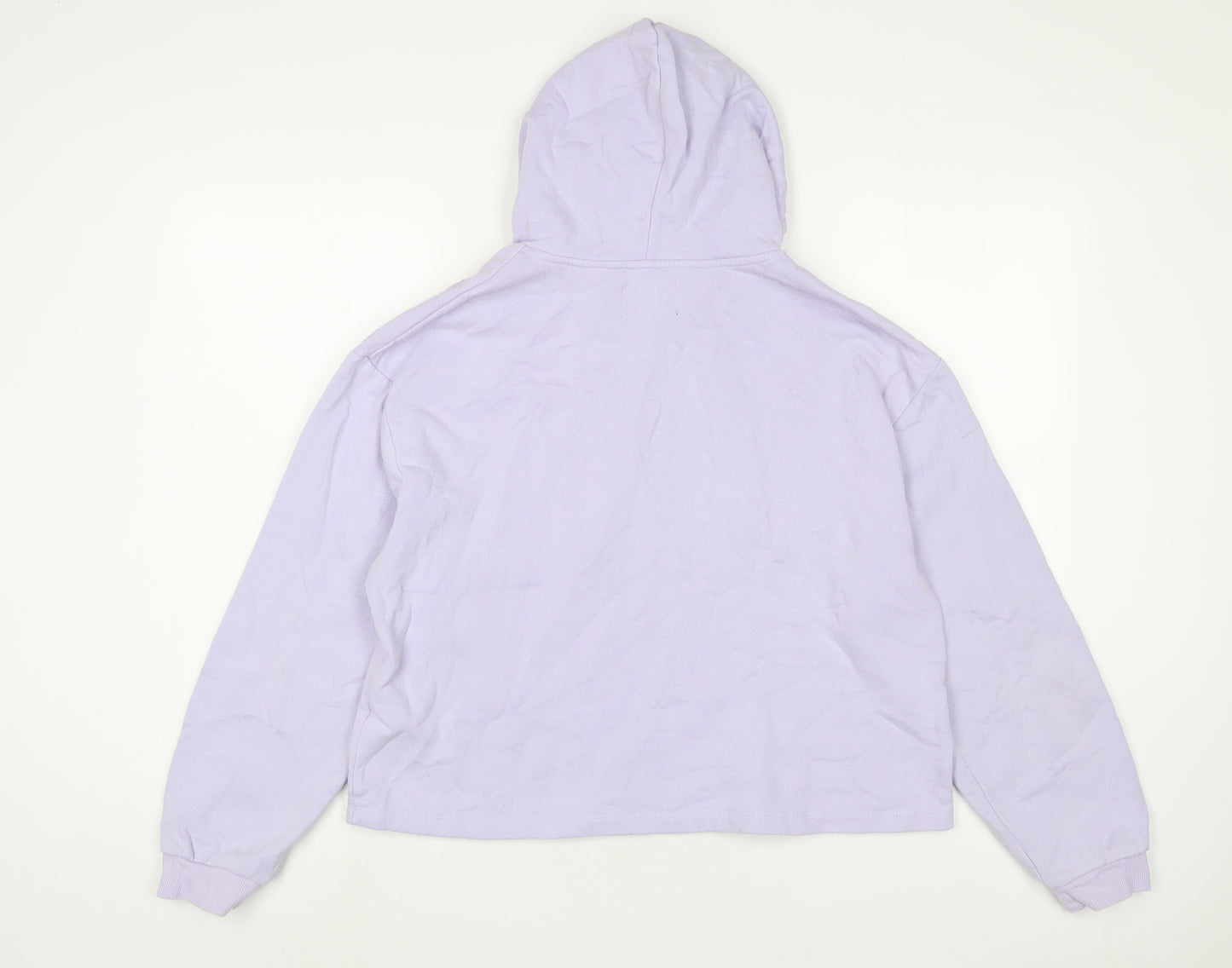 Pieces Womens Purple Cotton Pullover Hoodie Size L Pullover