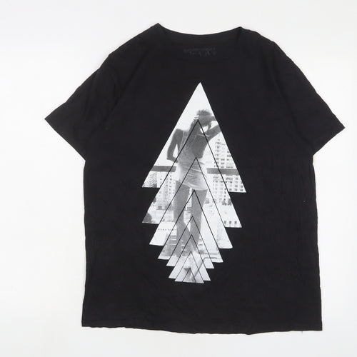 K.I.D Mens Black Cotton T-Shirt Size M Crew Neck