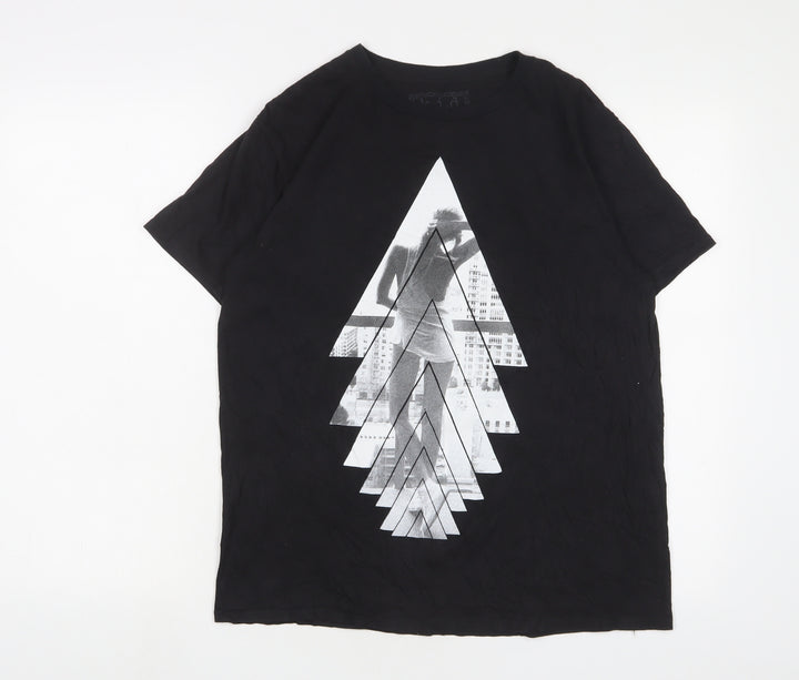 K.I.D Mens Black Cotton T-Shirt Size M Crew Neck