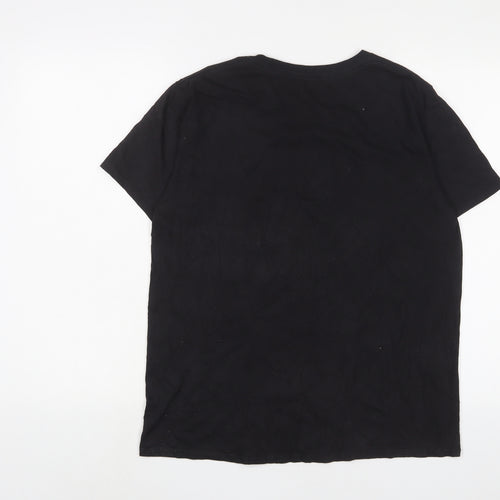 K.I.D Mens Black Cotton T-Shirt Size M Crew Neck