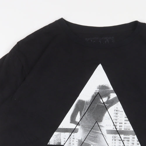 K.I.D Mens Black Cotton T-Shirt Size M Crew Neck