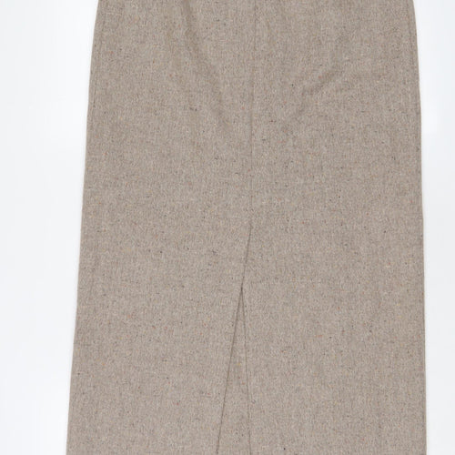 Reference Womens Brown Wool A-Line Skirt Size 12 Zip