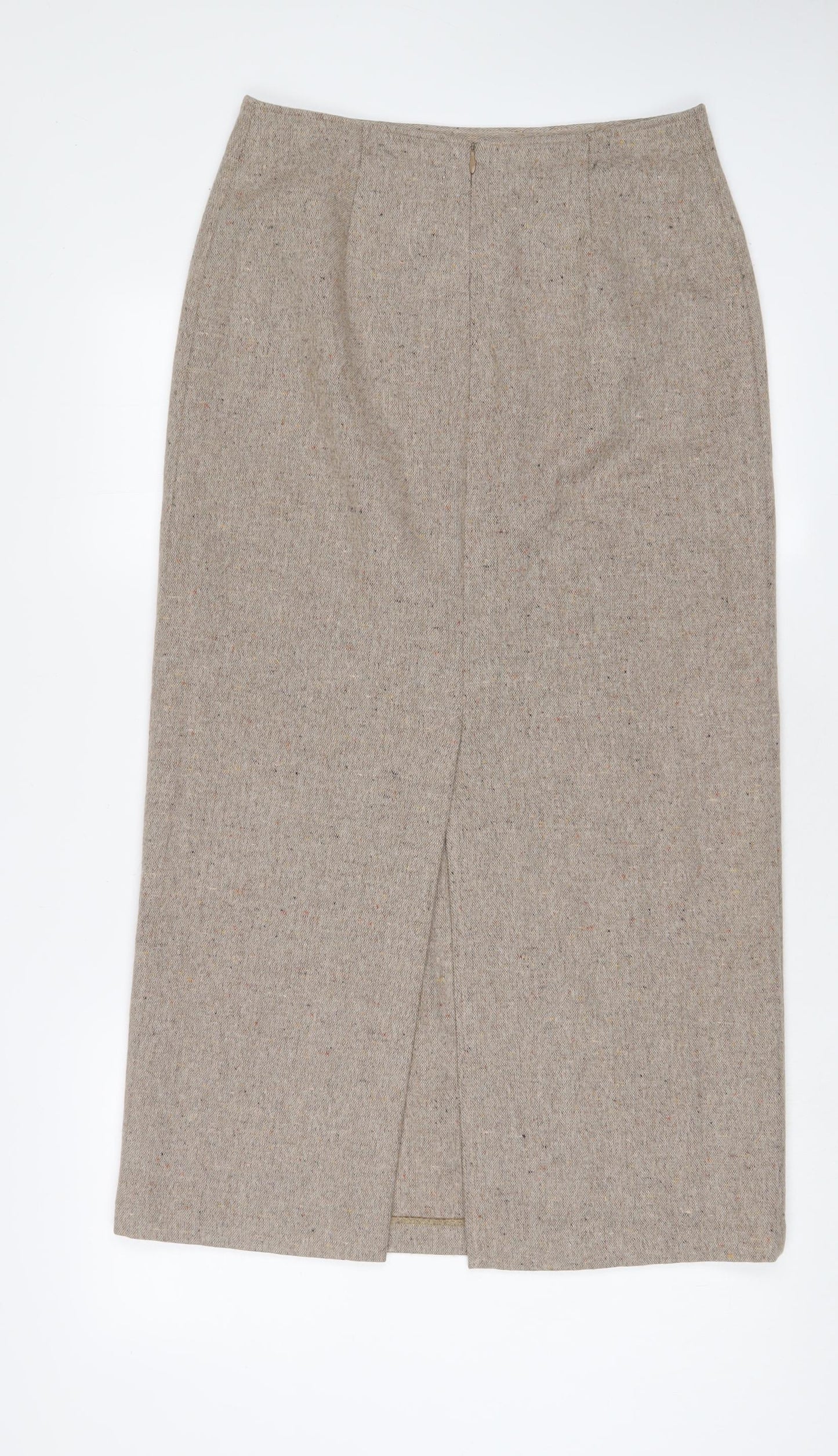 Reference Womens Brown Wool A-Line Skirt Size 12 Zip