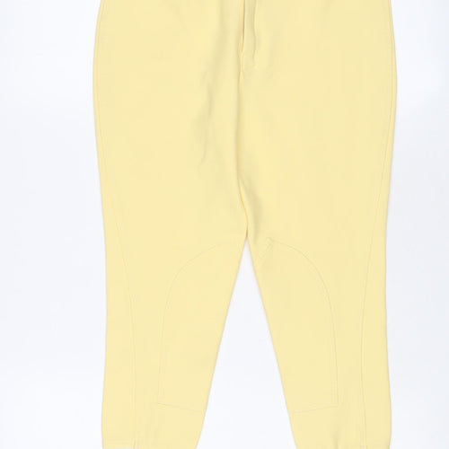 Mrs Candy Womens Yellow Nylon Capri Trousers Size 28 in L22 in Regular Hook & Eye - Horse riding