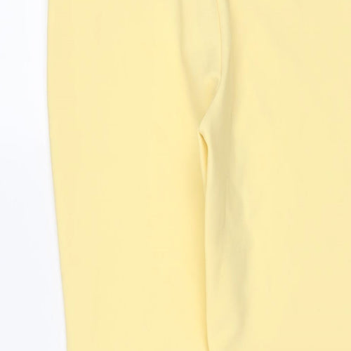 Mrs Candy Womens Yellow Nylon Capri Trousers Size 28 in L22 in Regular Hook & Eye - Horse riding