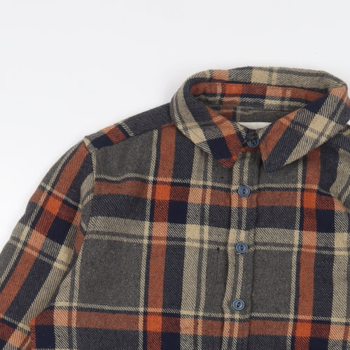 Native Youth Mens Multicoloured Plaid Cotton Button-Up Size S Collared Button