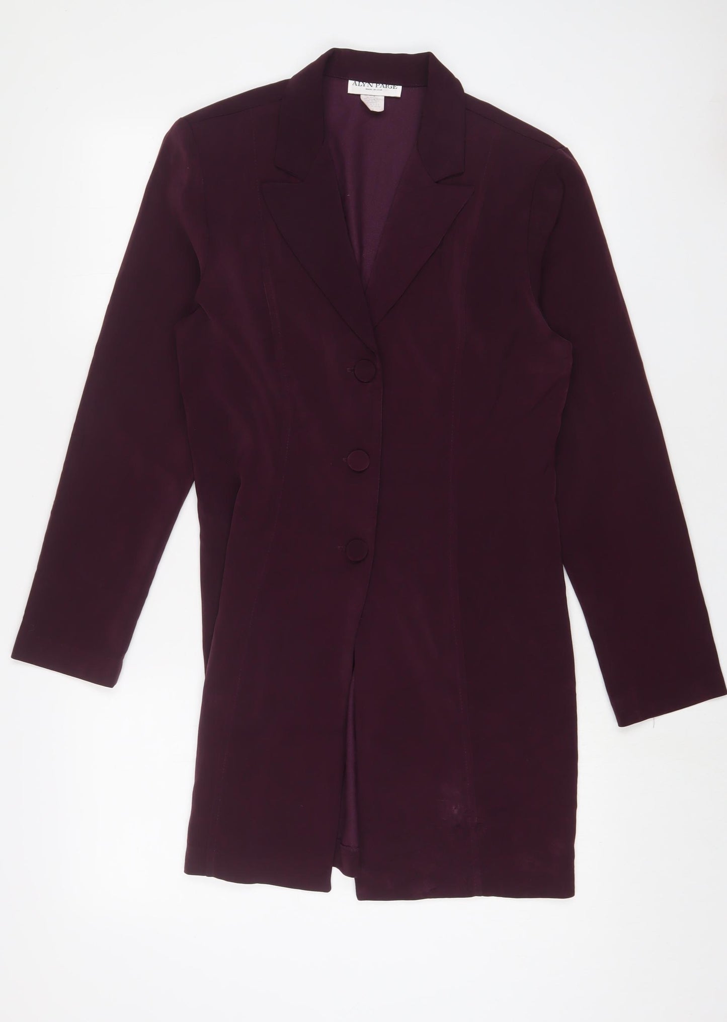 Alyn Paige Womens Purple Jacket Blazer Size S Button