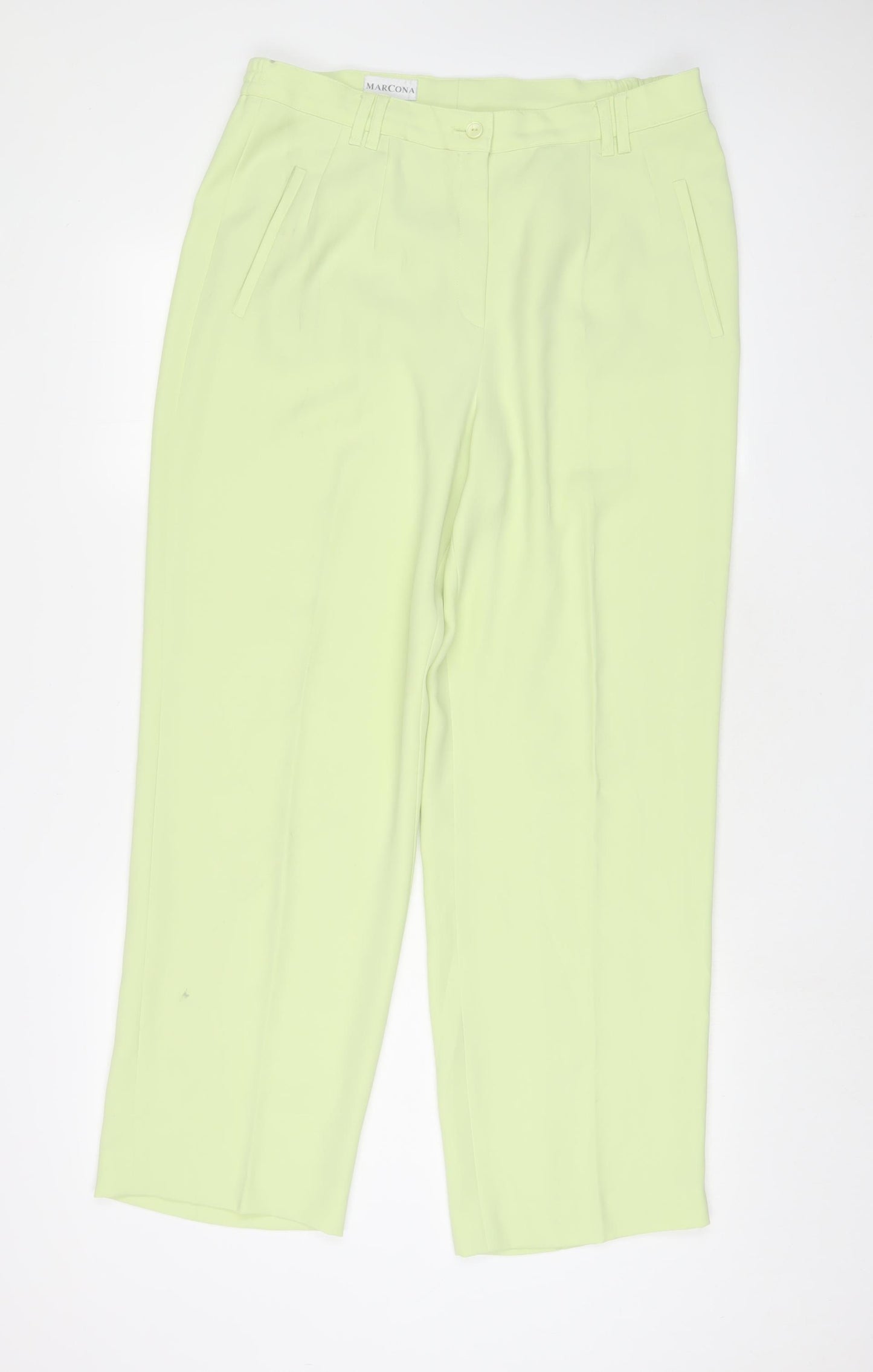 Marcona Womens Green Polyester Trousers Size 18 L28 in Regular Zip