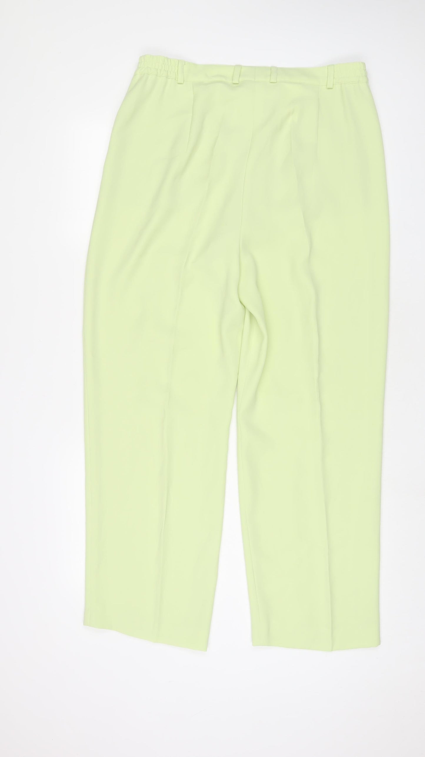 Marcona Womens Green Polyester Trousers Size 18 L28 in Regular Zip