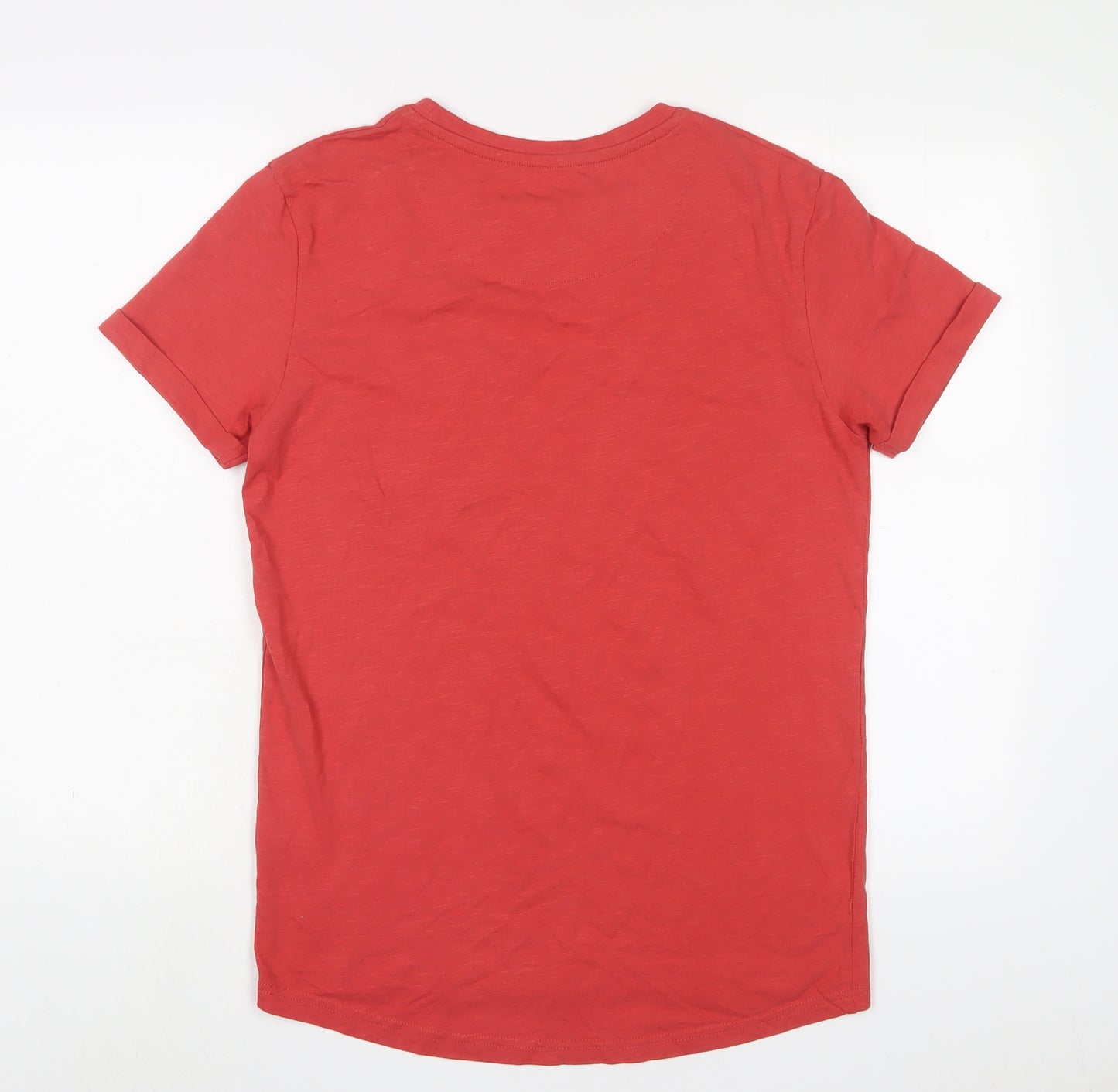 Copenhagen Mens Red Cotton T-Shirt Size S Crew Neck - Logo, Embroidered
