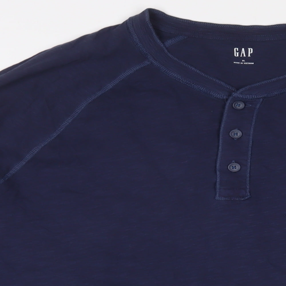 Gap Mens Blue Cotton T-Shirt Size L Crew Neck