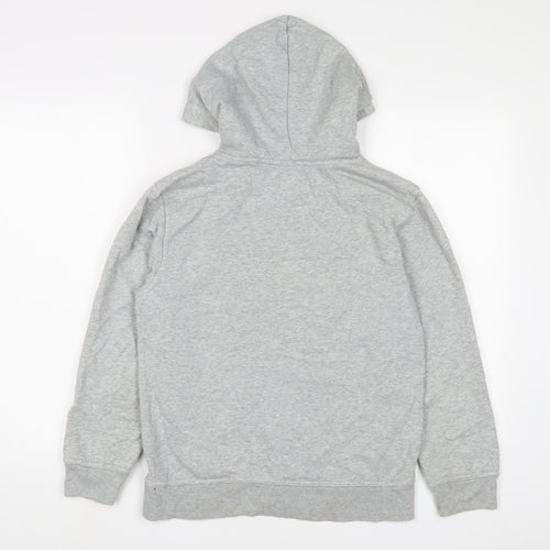 Gap Boys Grey Cotton Pullover Hoodie Size 12 Years Pullover - Logo, Embroidered