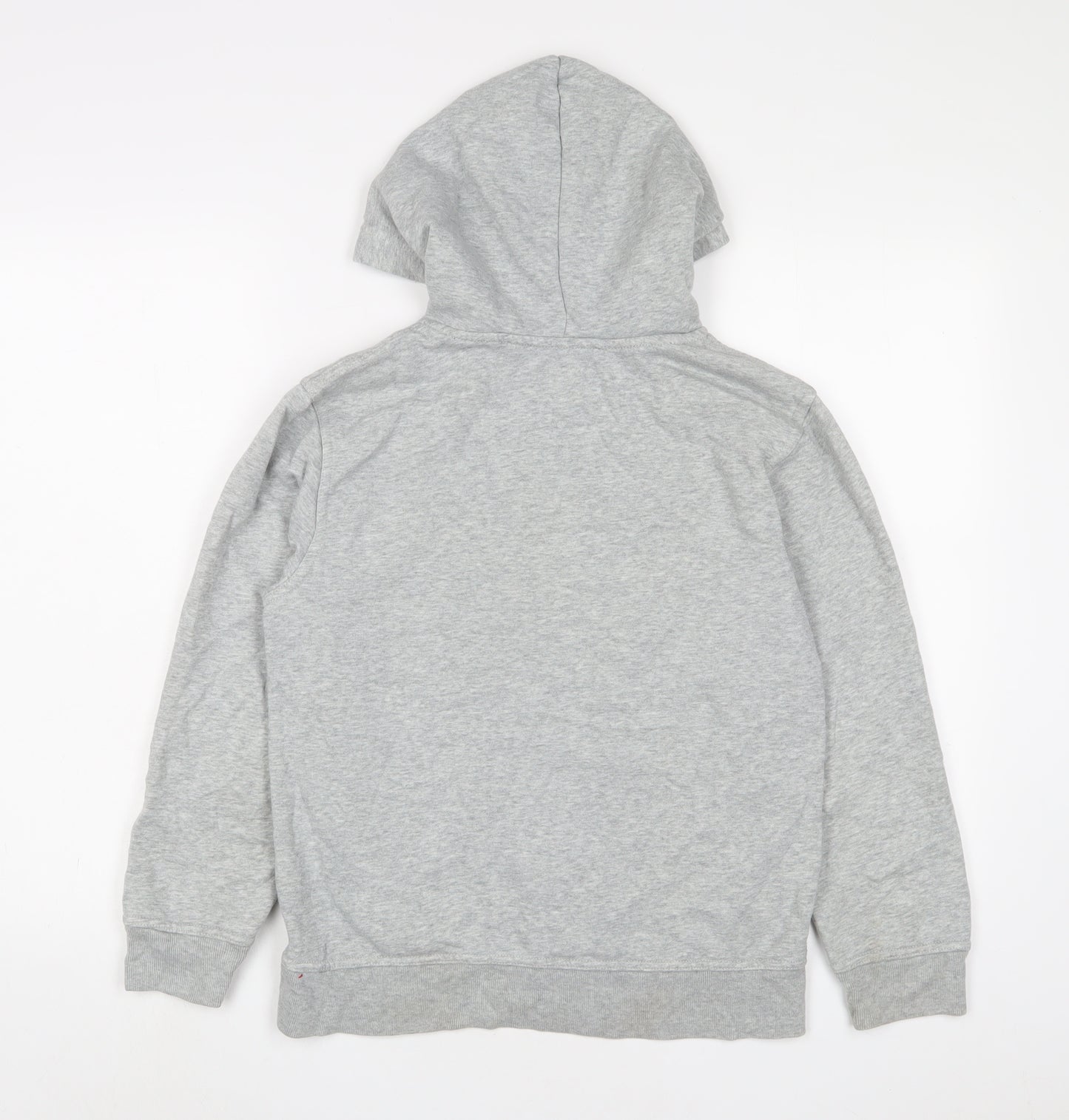 Gap Boys Grey Cotton Pullover Hoodie Size 12 Years Pullover - Logo, Embroidered