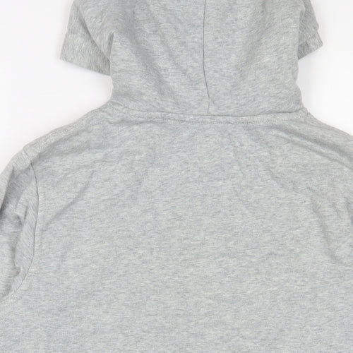 Gap Boys Grey Cotton Pullover Hoodie Size 12 Years Pullover - Logo, Embroidered
