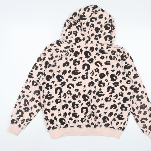 Scamp & Dude Womens Pink Animal Print Cotton Pullover Hoodie Size S Pullover