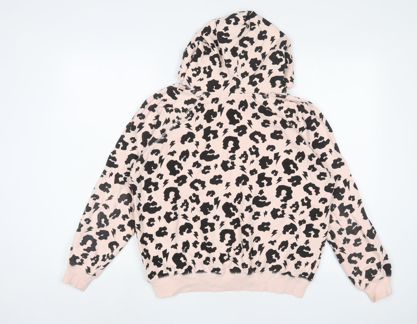 Scamp & Dude Womens Pink Animal Print Cotton Pullover Hoodie Size S Pullover