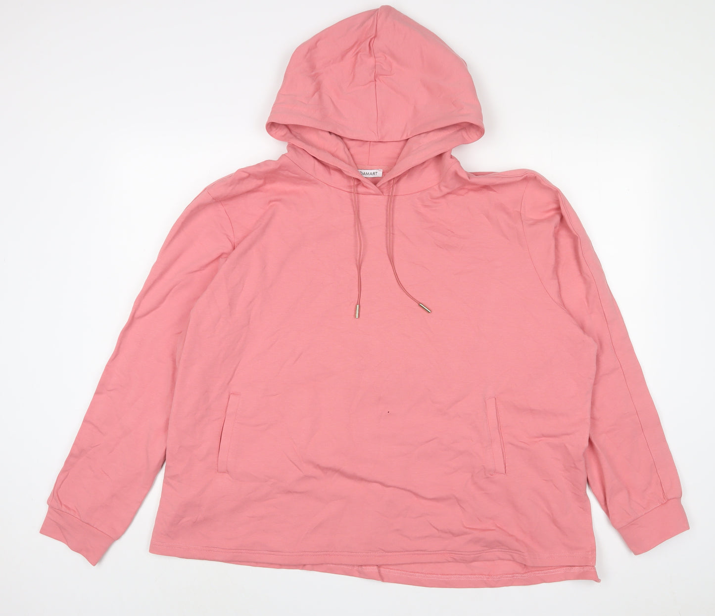 Damart Womens Pink Cotton Pullover Hoodie Size 26 Pullover