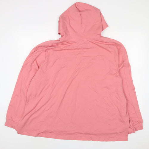 Damart Womens Pink Cotton Pullover Hoodie Size 26 Pullover