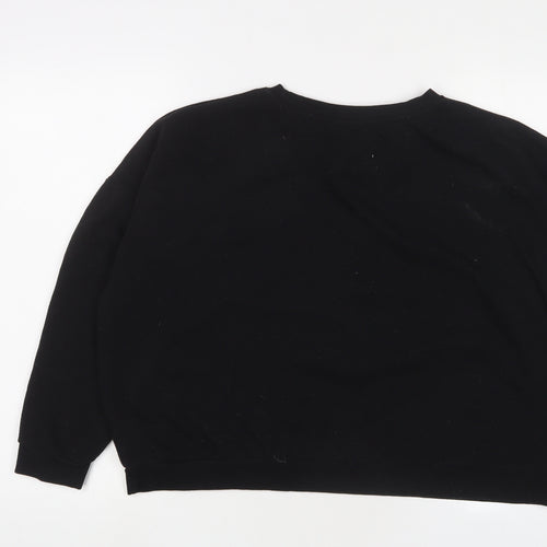 Stranger Things Womens Black Cotton Pullover Sweatshirt Size L Pullover