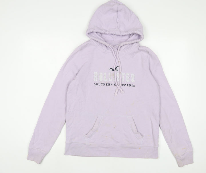 Hollister Womens Purple Cotton Pullover Hoodie Size S Pullover - Logo, Embroidered