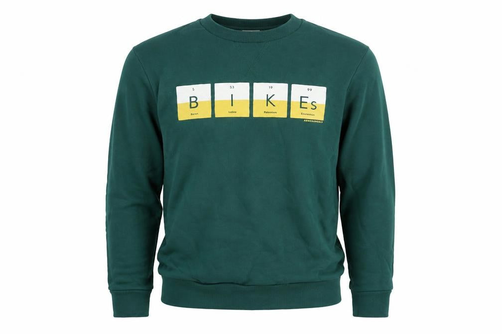 Front view of Armedangels women’s green cotton pullover sweatshirt, size M, pullover