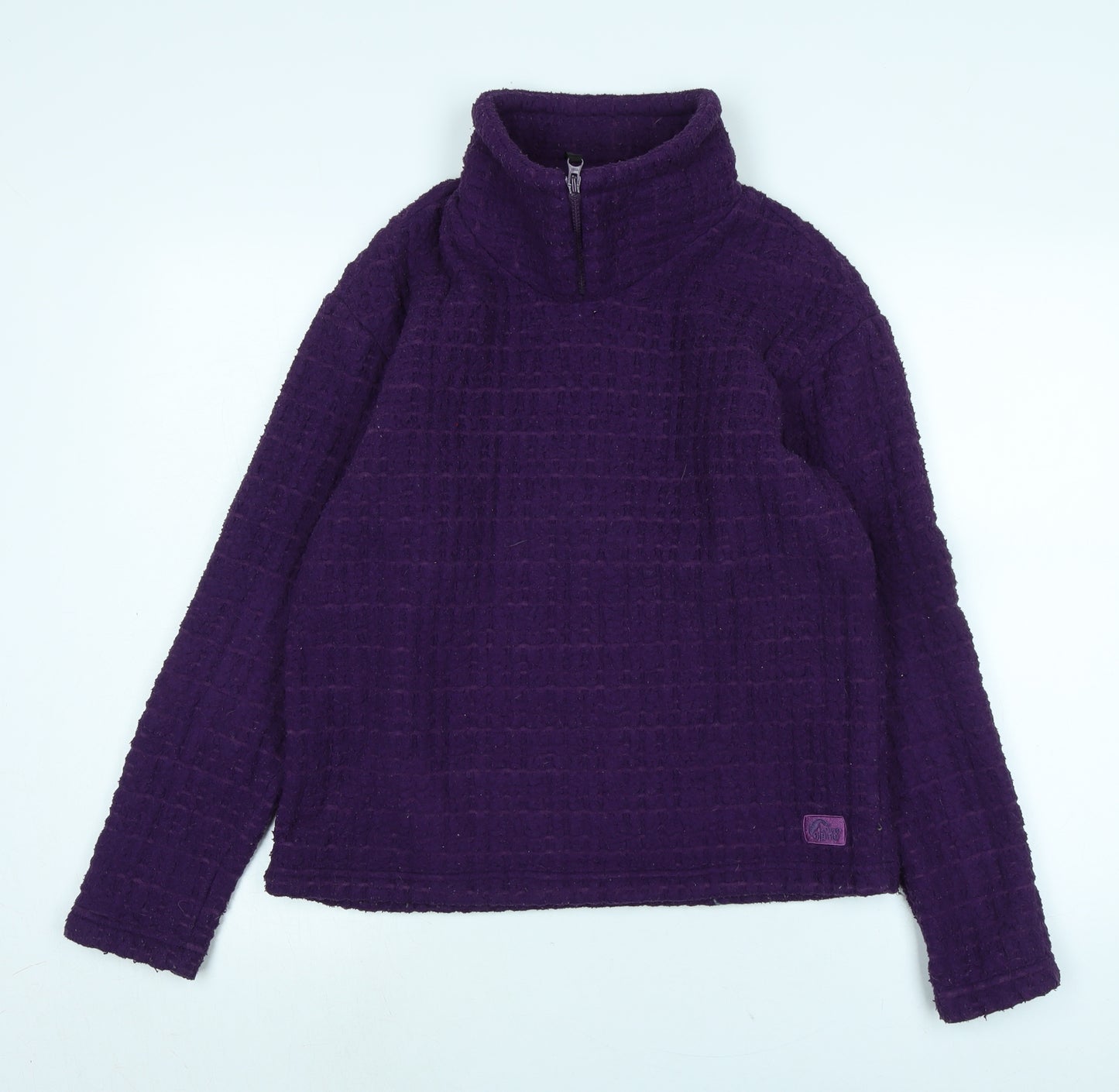 Lowe Alpine Womens Purple Mock Neck Polyester Pullover Jumper Size M - Logo