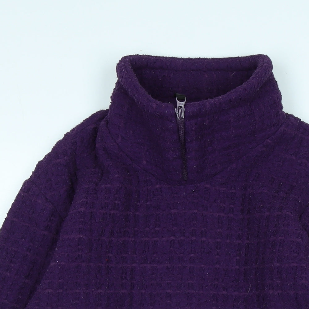 Lowe Alpine Womens Purple Mock Neck Polyester Pullover Jumper Size M - Logo