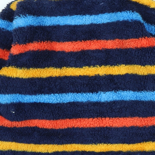 Mountain Warehouse Boys Multicoloured Mock Neck Striped Polyester Pullover Jumper Size 9-10 Years - Logo