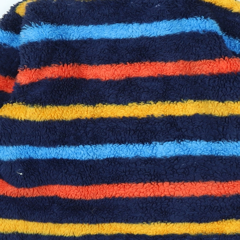 Mountain Warehouse Boys Multicoloured Mock Neck Striped Polyester Pullover Jumper Size 9-10 Years - Logo