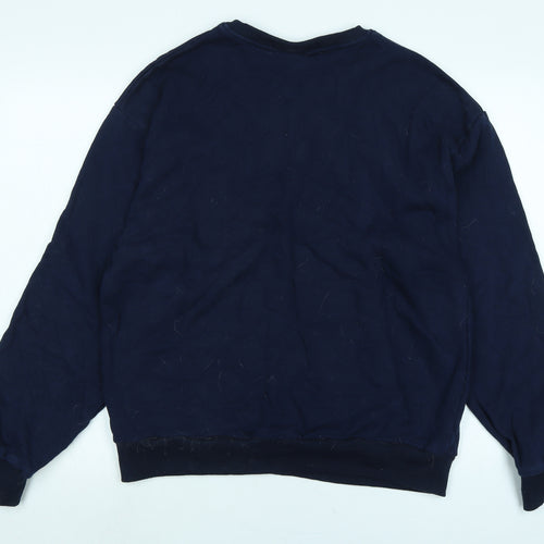 Azurina Athletics Mens Blue Polyester Pullover Sweatshirt Size L - Logo