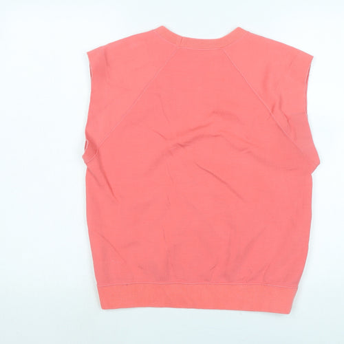 Lacoste Womens Pink Cotton Basic Tank Size 10 Crew Neck - Logo