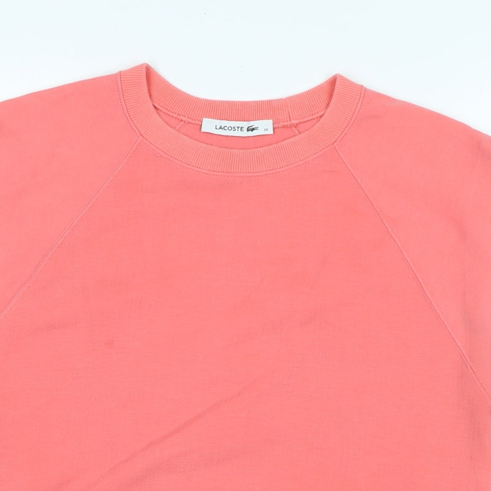 Lacoste Womens Pink Cotton Basic Tank Size 10 Crew Neck - Logo