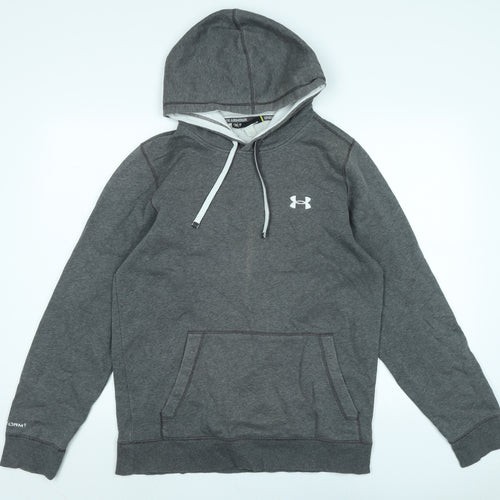 Under armour Womens Grey Cotton Pullover Hoodie Size M - Logo