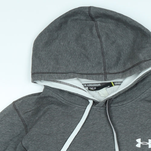 Under armour Womens Grey Cotton Pullover Hoodie Size M - Logo