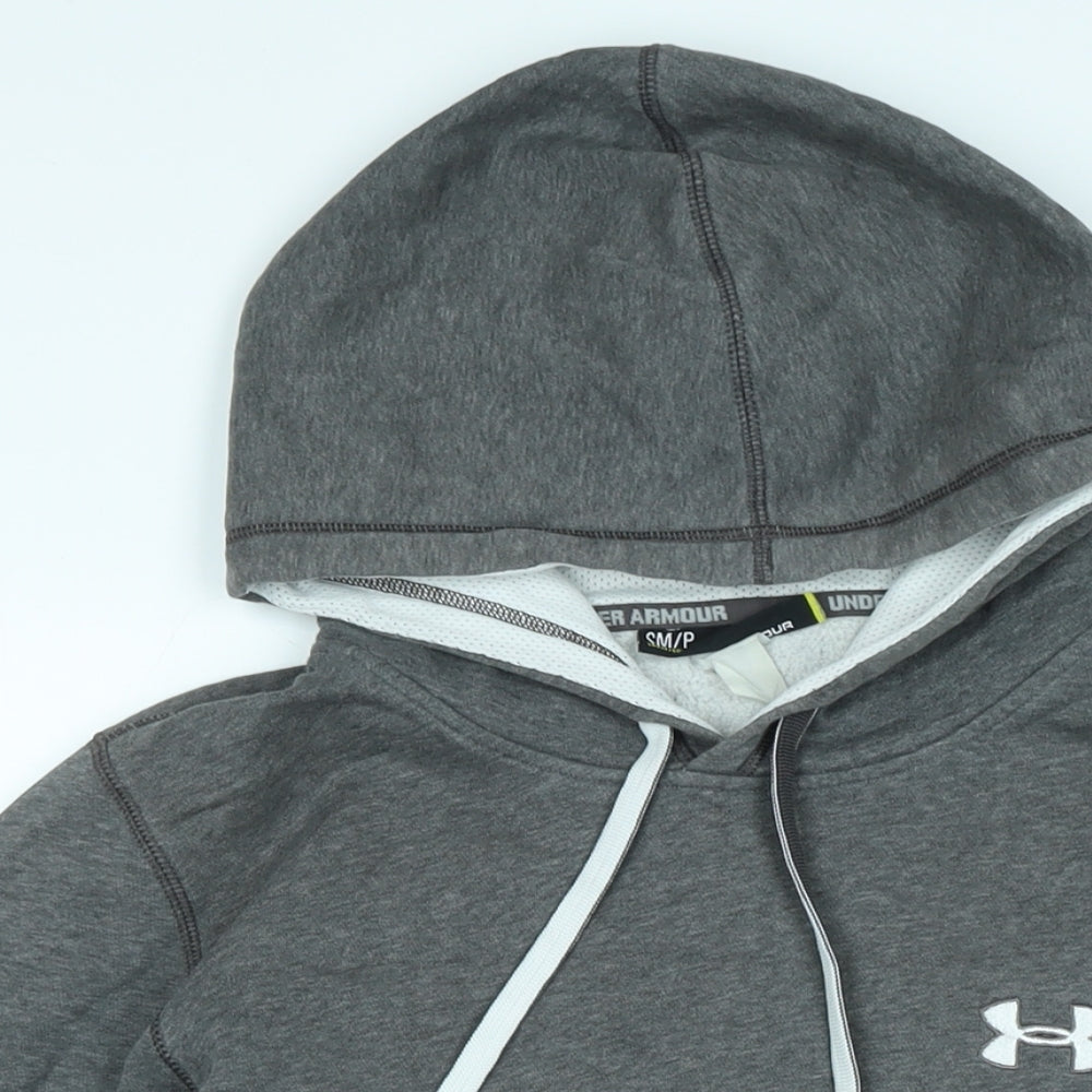 Under armour Womens Grey Cotton Pullover Hoodie Size M - Logo