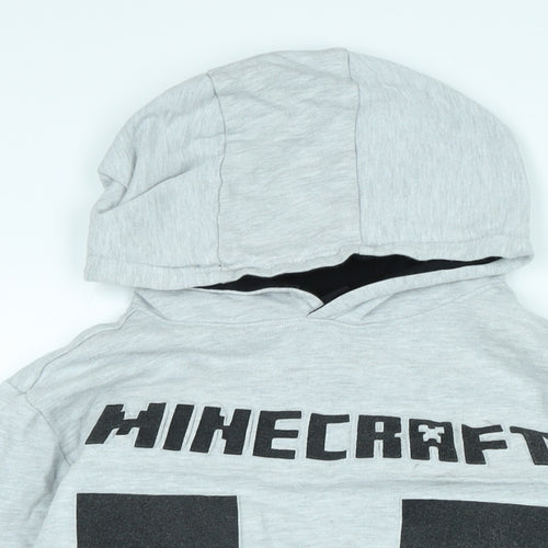 Jinx Boys Grey Polyester Pullover Hoodie Size 13-14 Years - Minecraft