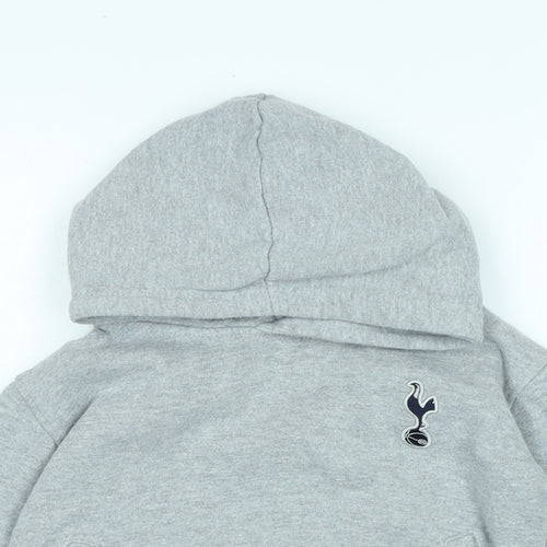 Tottenham Hotspur F.C. Boys Grey Polyester Pullover Hoodie Size 3-4 Years - Logo