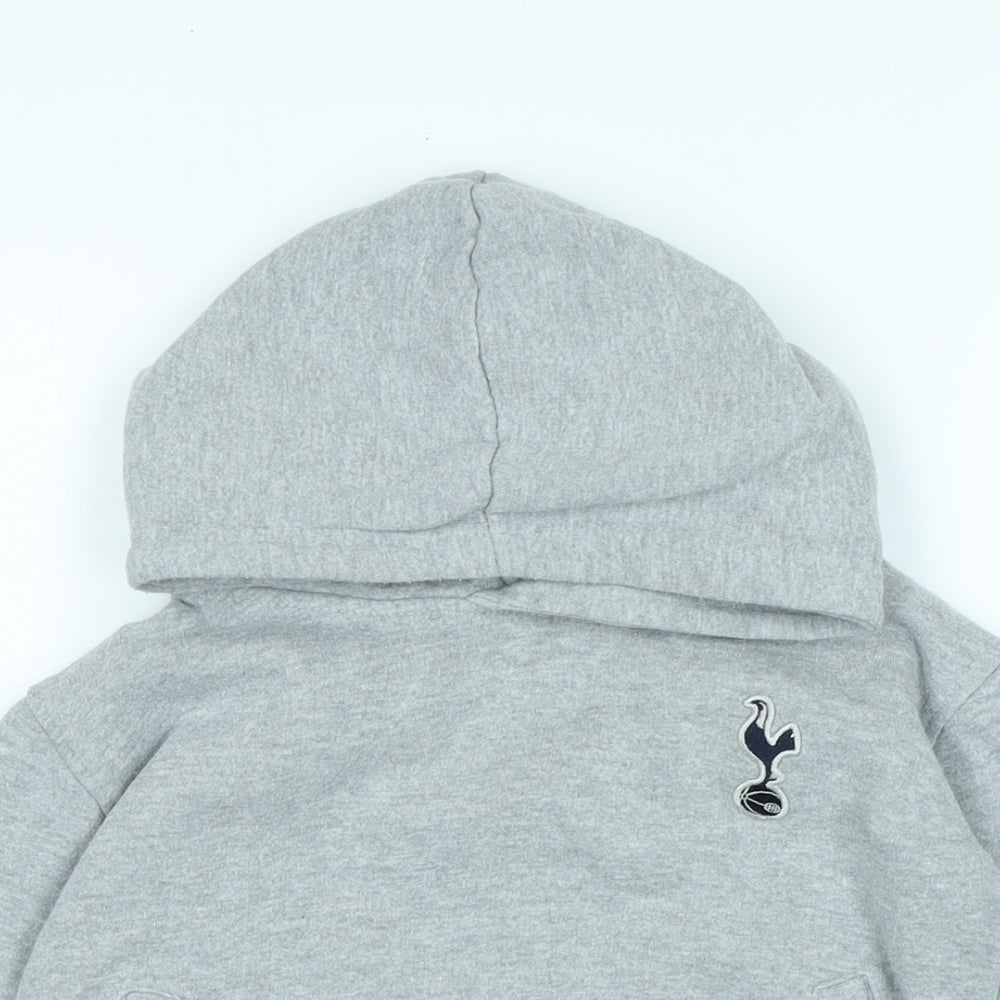 Tottenham Hotspur F.C. Boys Grey Polyester Pullover Hoodie Size 3-4 Years - Logo