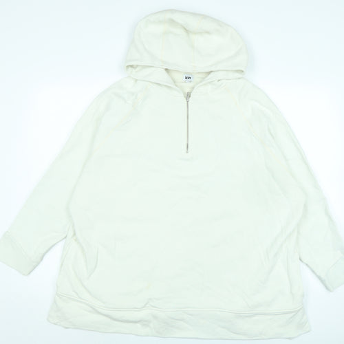 kin Womens Ivory Polyester Pullover Hoodie Size XL - Logo