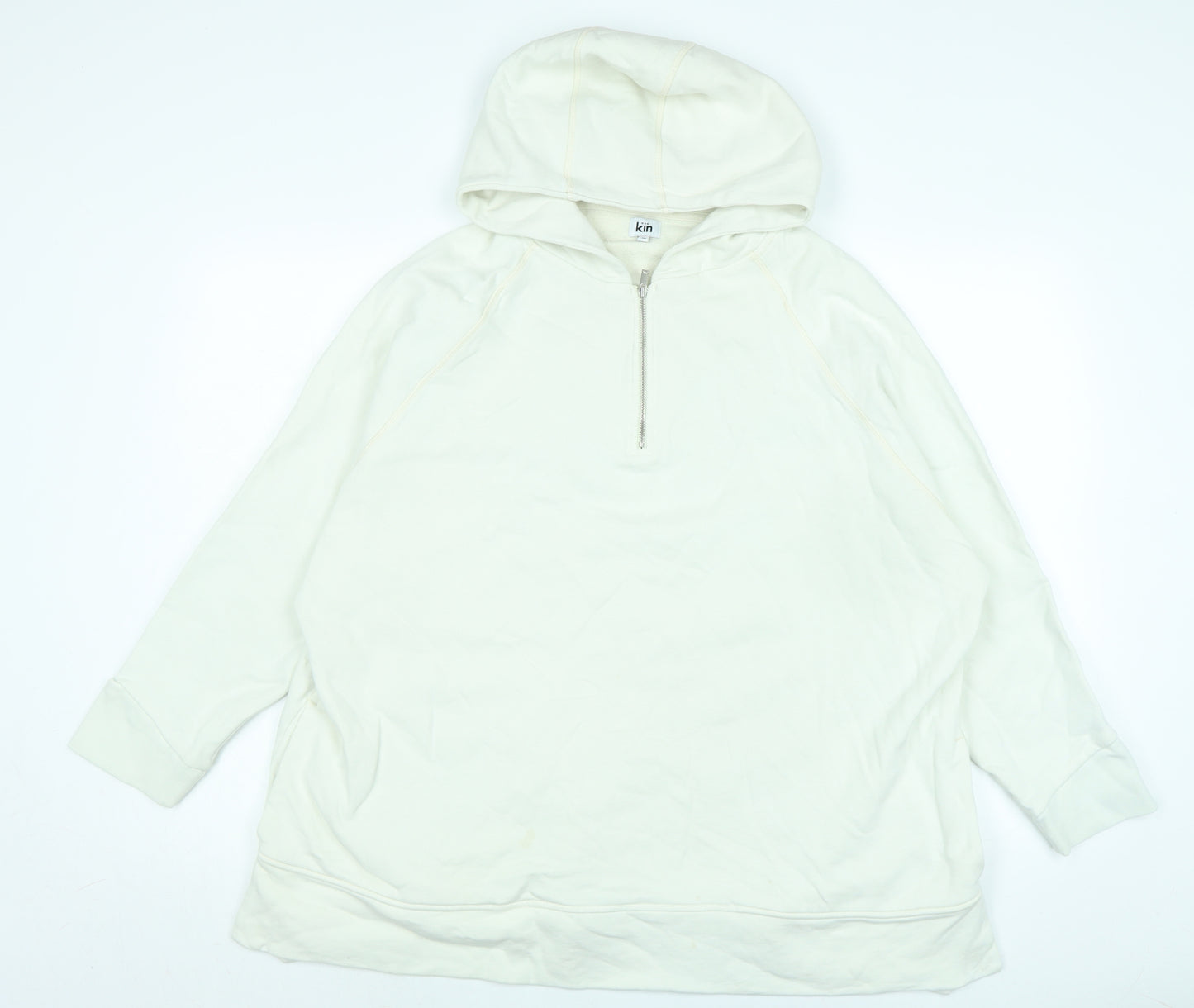 kin Womens Ivory Polyester Pullover Hoodie Size XL - Logo