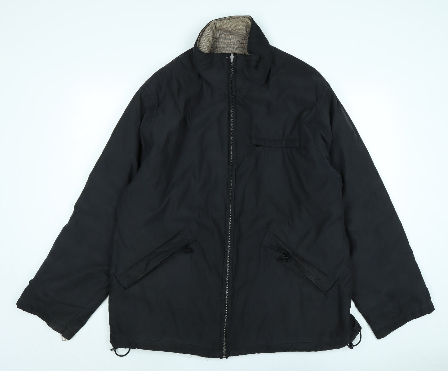 Chaps Mens Black Jacket Coat Size 36 Zip - Logo