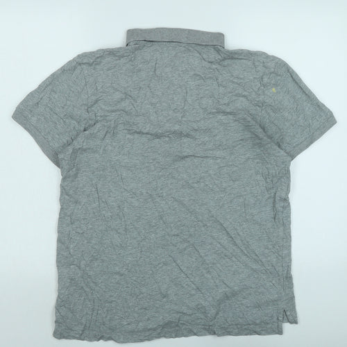 Nike Mens Grey Cotton Polo Size L Collared - Logo