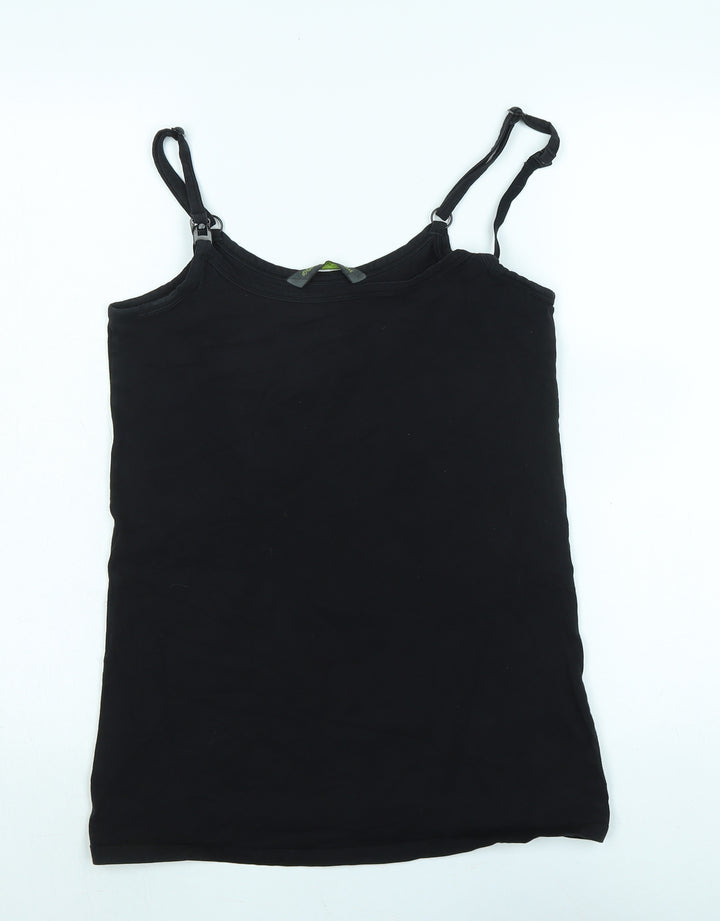 Blooming Marvellous Womens Black Cotton Basic Tank Size M Scoop Neck - Logo